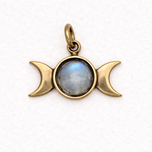 Triple Moon Pentacle with Accent Stone