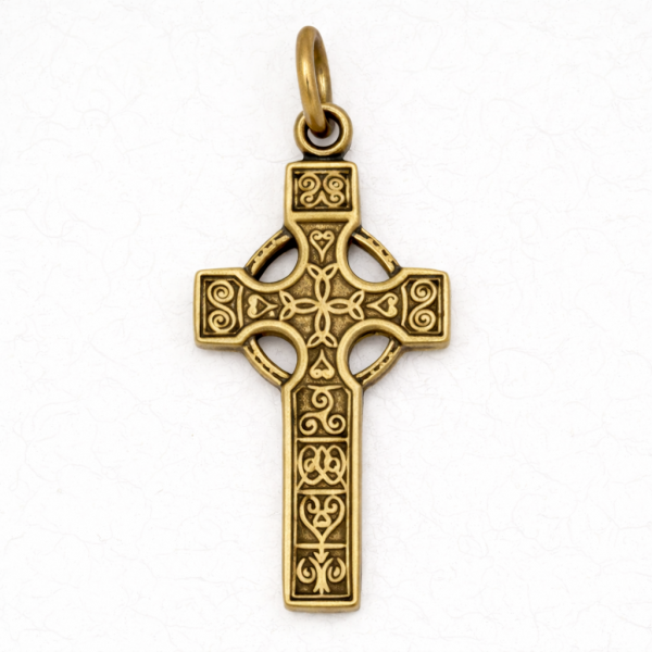 Celtic Bronze Pendant Necklace - Celtic Cross