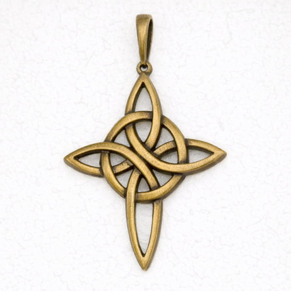 Wicca Bronze Pendant Necklace - Witch's Knot