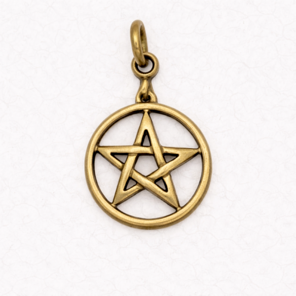 Wicca Bronze Pendant Necklace - Pentacle