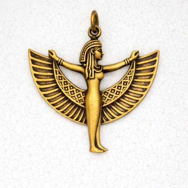 Egyptian Bronze Pendant Necklace - Isis