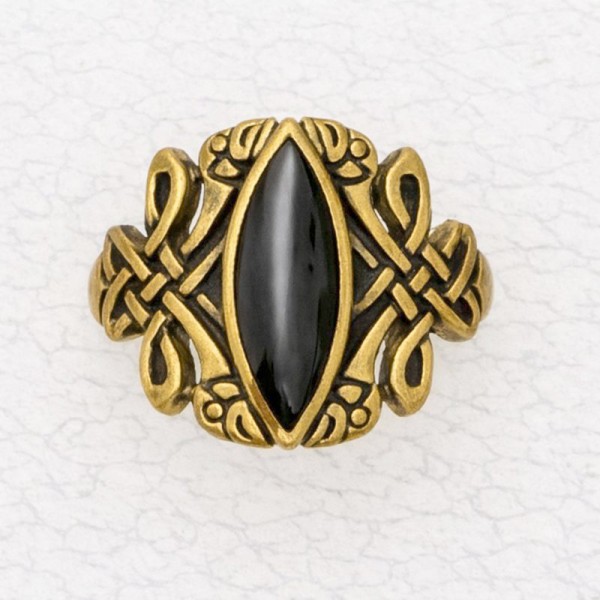Bronze Ladies' Ring – Celtic Knot with Inlay