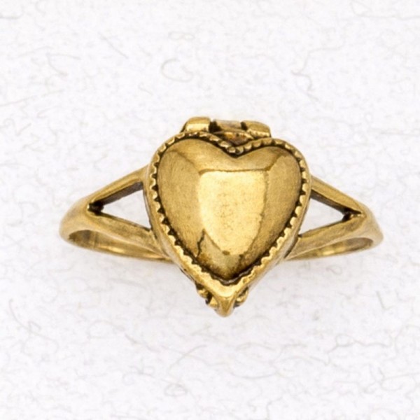 Bronze Poison Ring - Heart