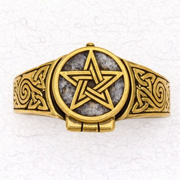 Bronze Poison Ring - Pentacle