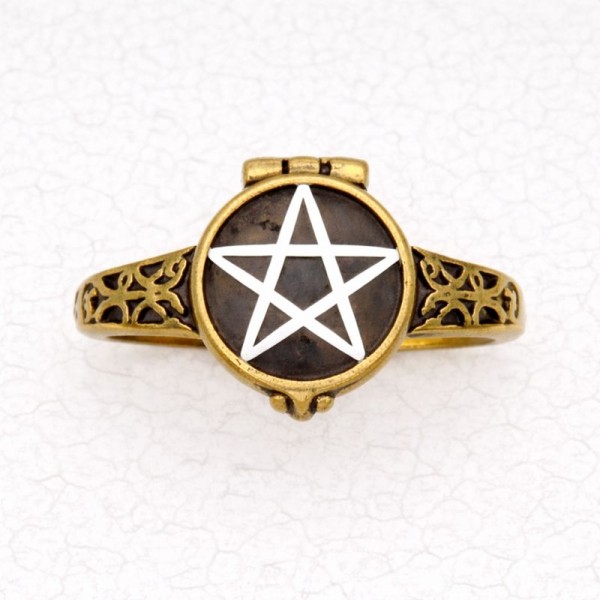 Bronze Poison Ring - Pentacle
