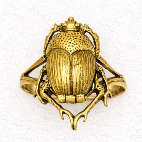 Bronze Poison Ring - Scarab