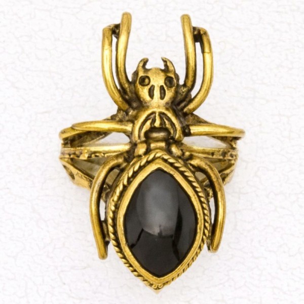 Bronze Poison Ring - Black Widow Spider