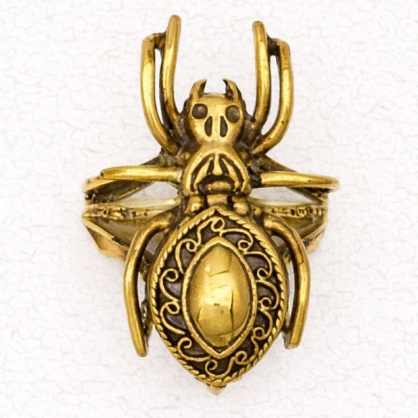 Bronze Poison Ring - Spider
